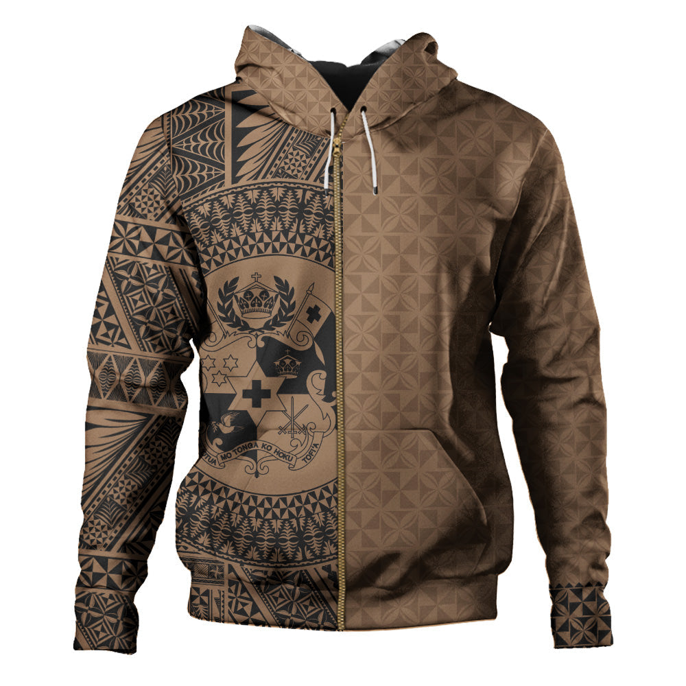 Tonga Hoodie Coat Of Arms Ngatu Tapa Heritage Style-Myprintsy