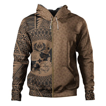 Tonga Hoodie Coat Of Arms Ngatu Tapa Heritage Style-Myprintsy