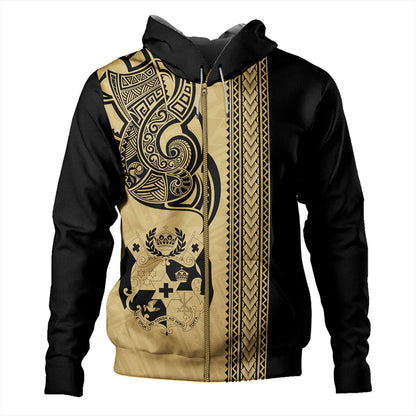 Tonga Hoodie Polynesia Tribal Tattoo Gold-Myprintsy