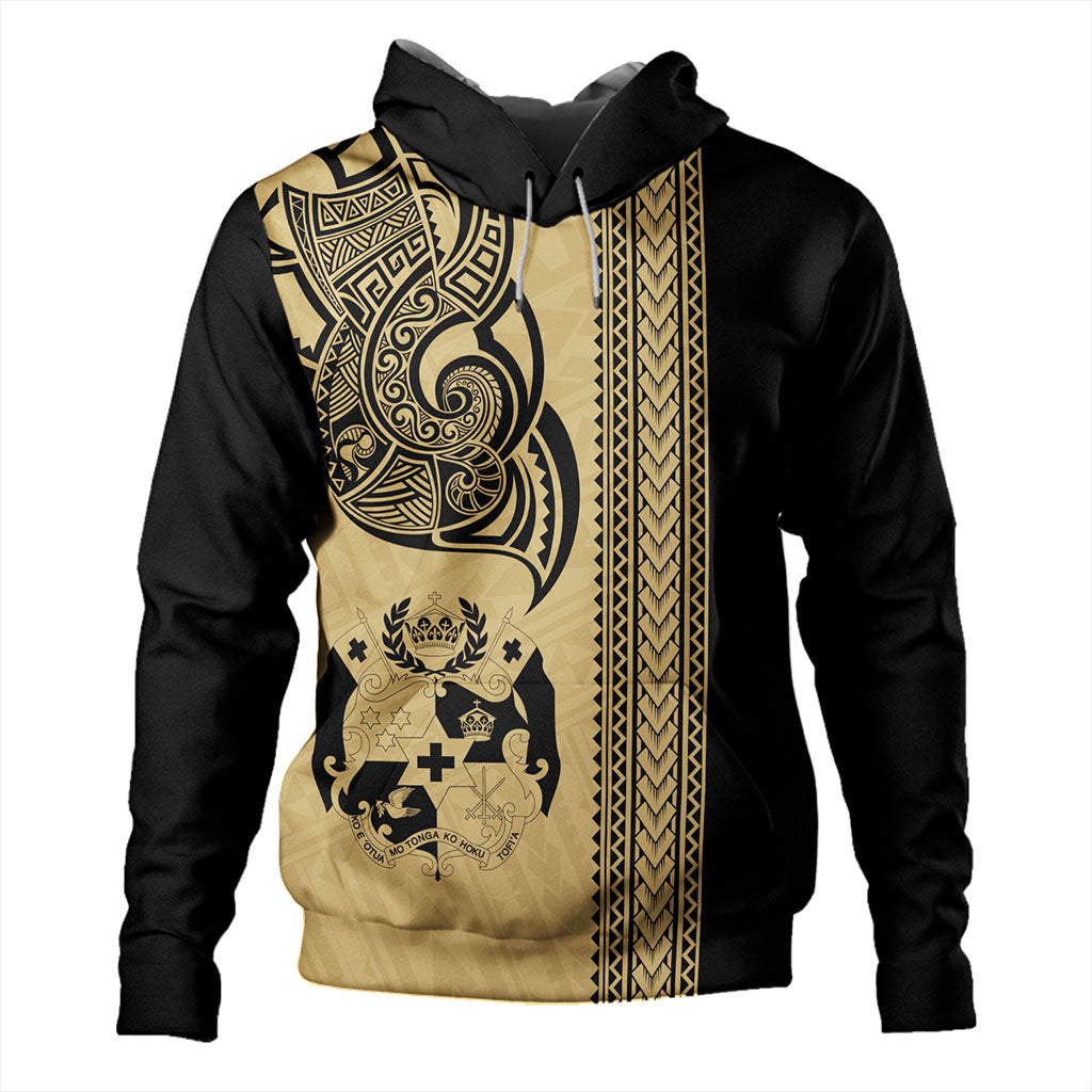 Tonga Hoodie Polynesia Tribal Tattoo Gold-Myprintsy