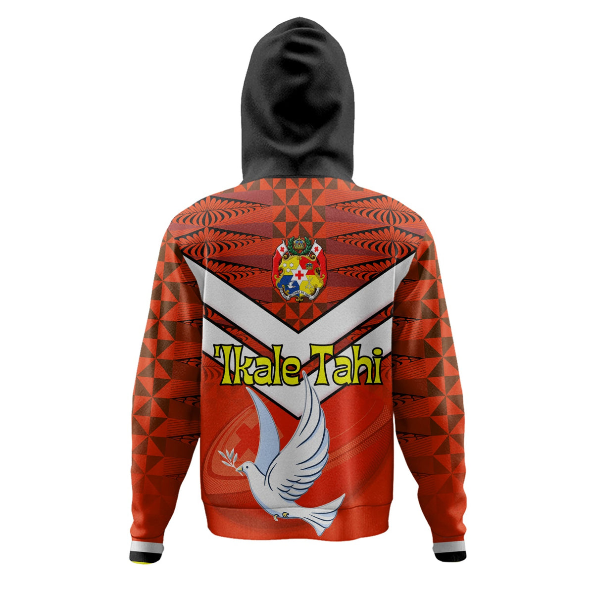Tonga Hoodie Tonga Tradition Patterns With Rugby Ball-Myprintsy