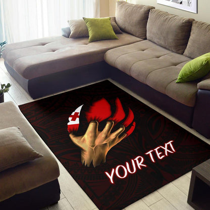 Tonga Personalised Area Rug - Tonga In Me (Red)-Myprintsy
