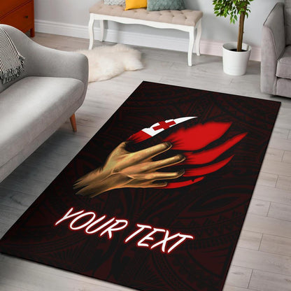 Tonga Personalised Area Rug - Tonga In Me (Red)-Myprintsy