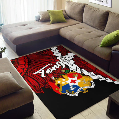Tonga Polynesian Are Rug - Tribal Wave Tattoo Flag Color-Myprintsy