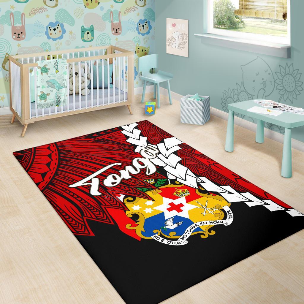 Tonga Polynesian Are Rug - Tribal Wave Tattoo Flag Color-Myprintsy