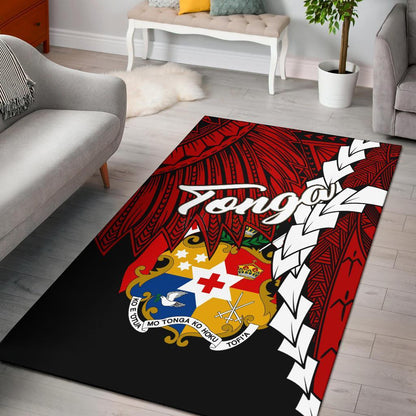 Tonga Polynesian Are Rug - Tribal Wave Tattoo Flag Color-Myprintsy