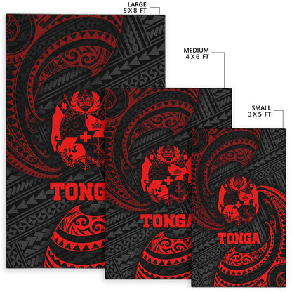 Tonga Polynesian Area Rug - Red Tribal Wave-Myprintsy