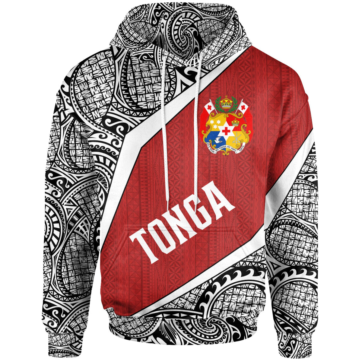 Tonga Polynesian Hoodie - Tonga Coat Of Arms Polynesian Tattoo-Myprintsy