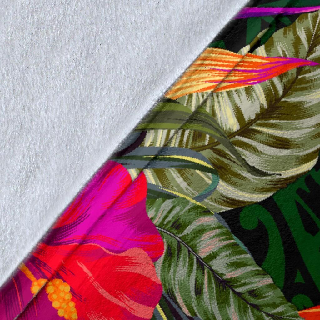 Tonga Polynesian Premium Blanket - Summer Hibiscus-Myprintsy