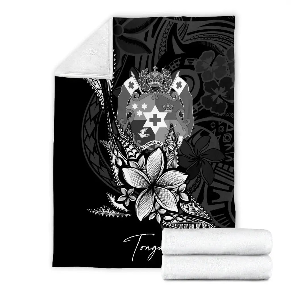 Tonga Premium Blanket - Fish With Plumeria Flowers Style-Myprintsy