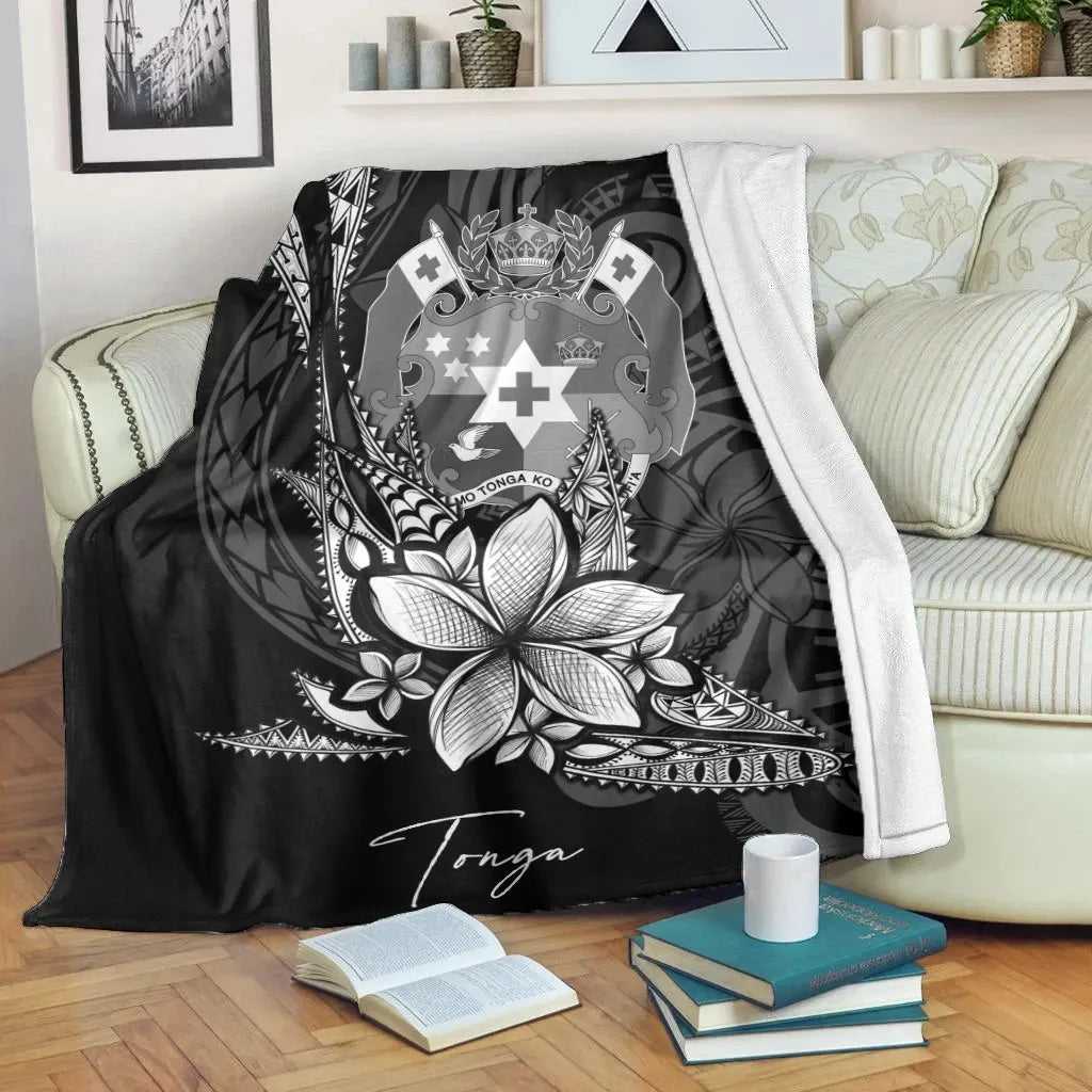 Tonga Premium Blanket - Fish With Plumeria Flowers Style-Myprintsy