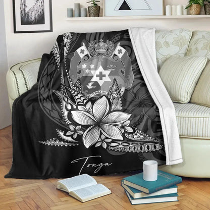 Tonga Premium Blanket - Fish With Plumeria Flowers Style-Myprintsy