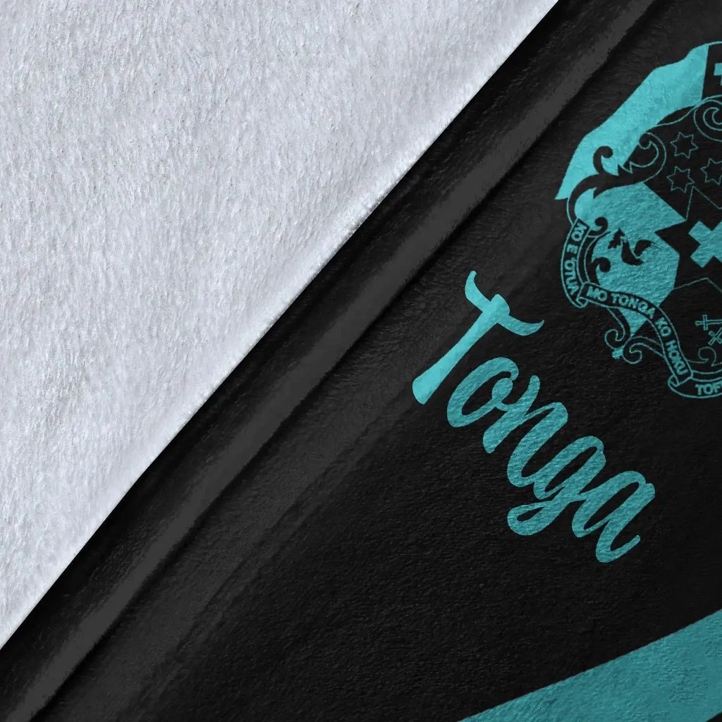 Tonga Premium Blanket - Turquoise Polynesian Tentacle Tribal Pattern-Myprintsy