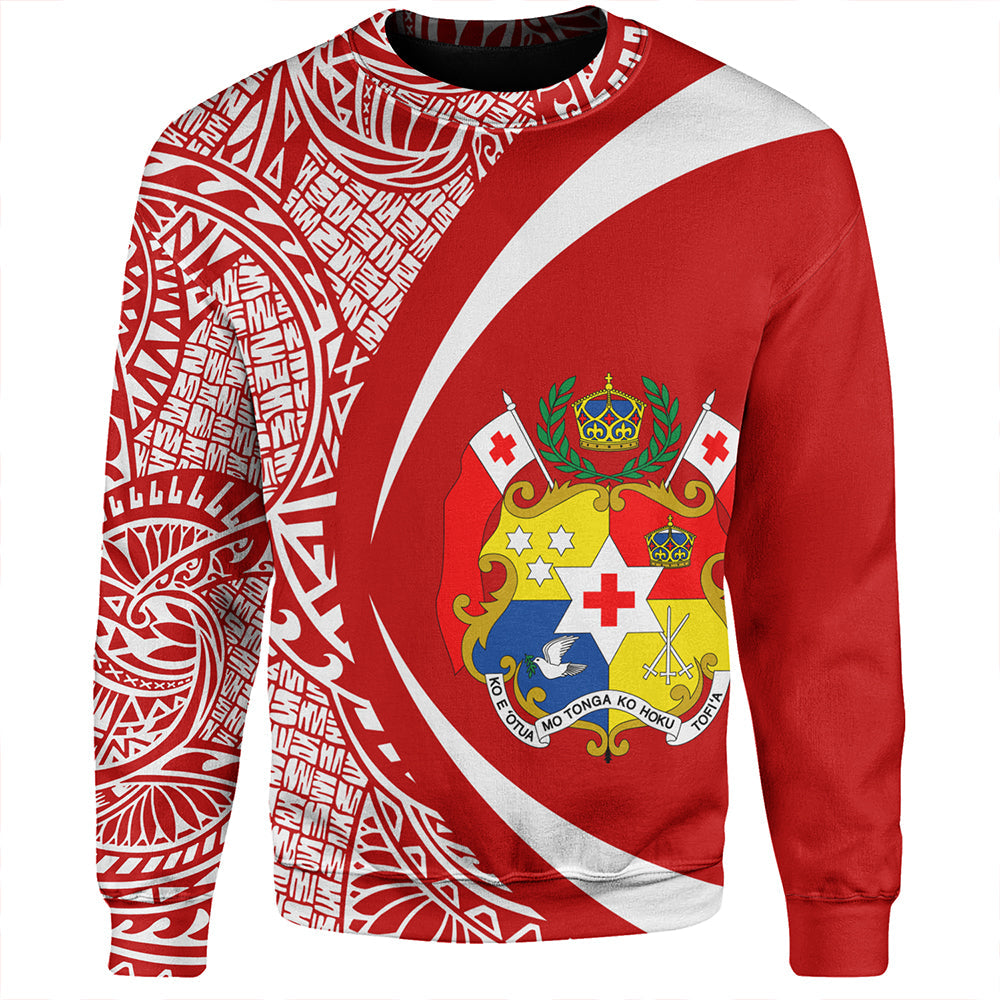 Tonga Sweatshirt Coat Of Arm Lauhala Circle-Myprintsy