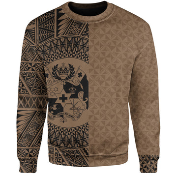 Tonga Sweatshirt Coat Of Arms Ngatu Tapa Heritage Style-Myprintsy
