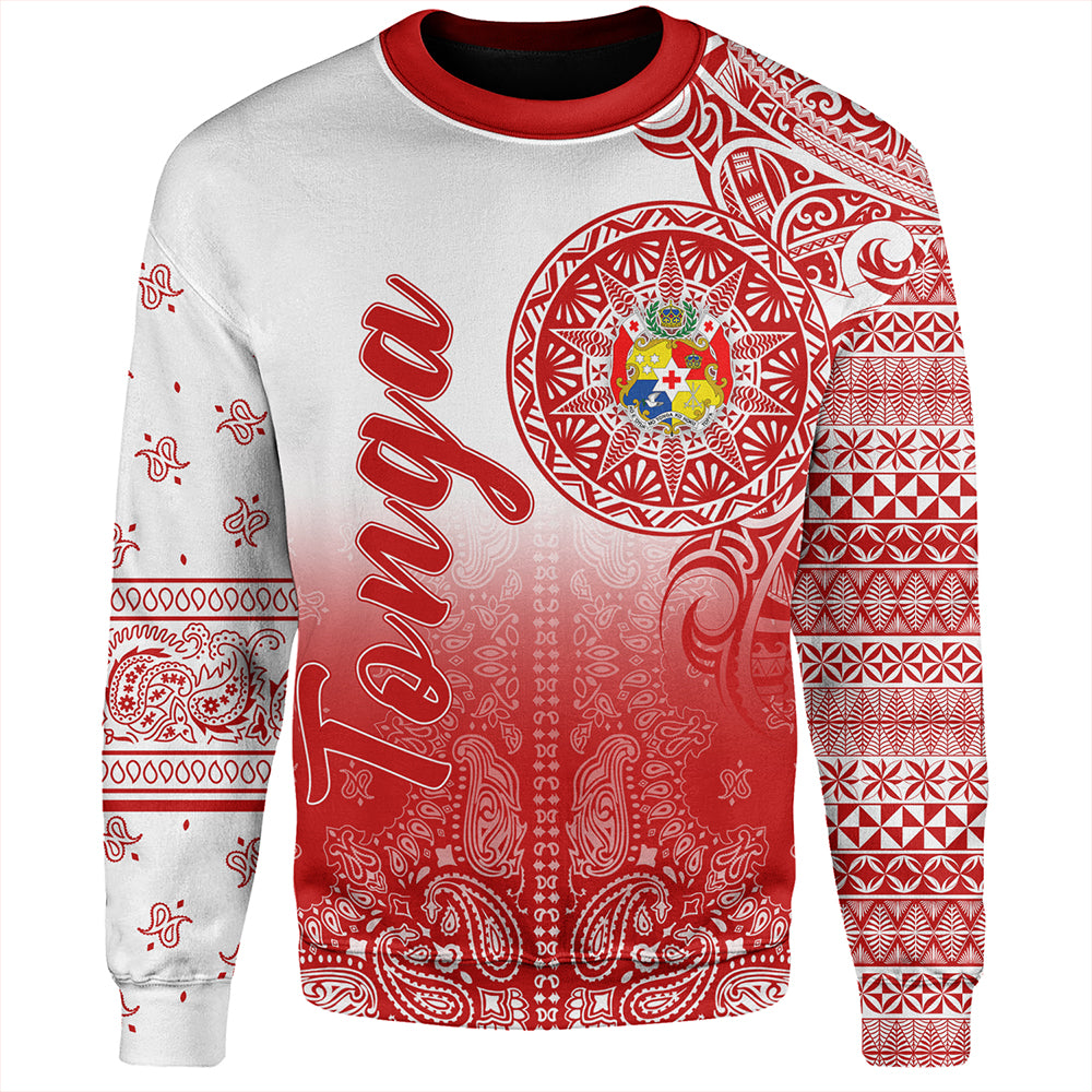 Tonga Sweatshirt Custom Pattern Ngatu With Paisley Style-Myprintsy