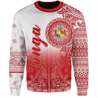 Tonga Sweatshirt Custom Pattern Ngatu With Paisley Style-Myprintsy