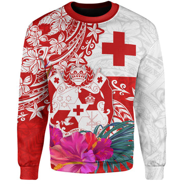 Tonga Sweatshirt Flag Tribal Tropical Style-Myprintsy