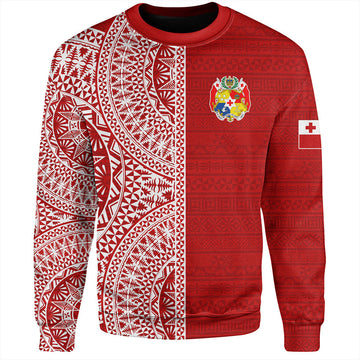 Tonga Sweatshirt Ngatu Traditional Half Concept-Myprintsy