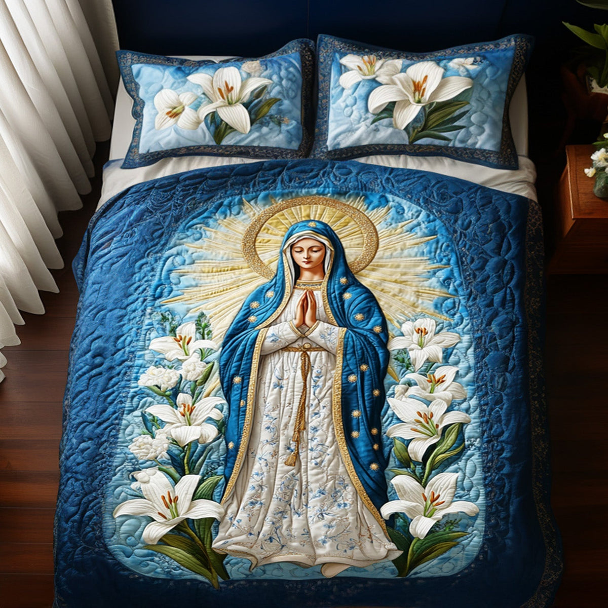 Tranquil Guardian -Piece Quilted Bedding Set VTQ-Myprintsy