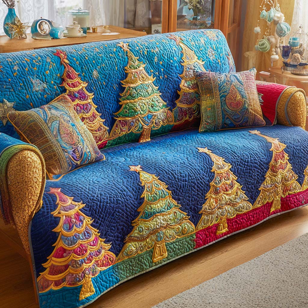 Tri-Stripe Tree Quilted Sofa Cover VTQ-Myprintsy