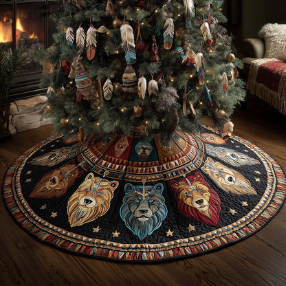 Tribal Watchers Christmas Quilted Tree Skirt-Myprintsy