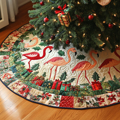 Tropical Noel Quilted Christmas Tree Skirt-Myprintsy