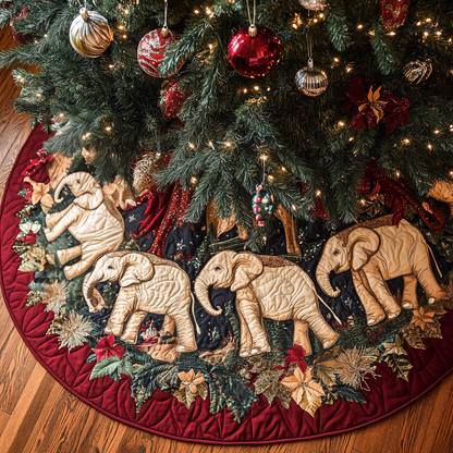 Tropical Treasures Christmas Quilted Tree Skirt VH-Myprintsy