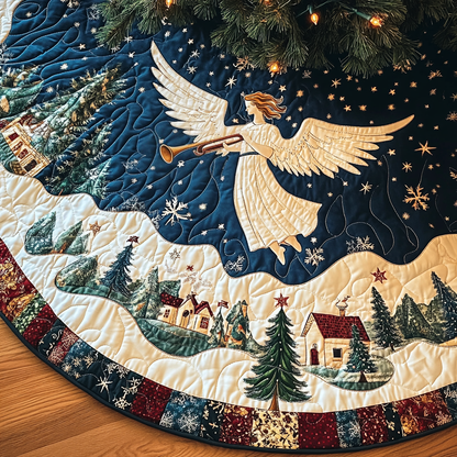 Trumpet Herald Christmas Quilted Tree Skirt VH-Myprintsy