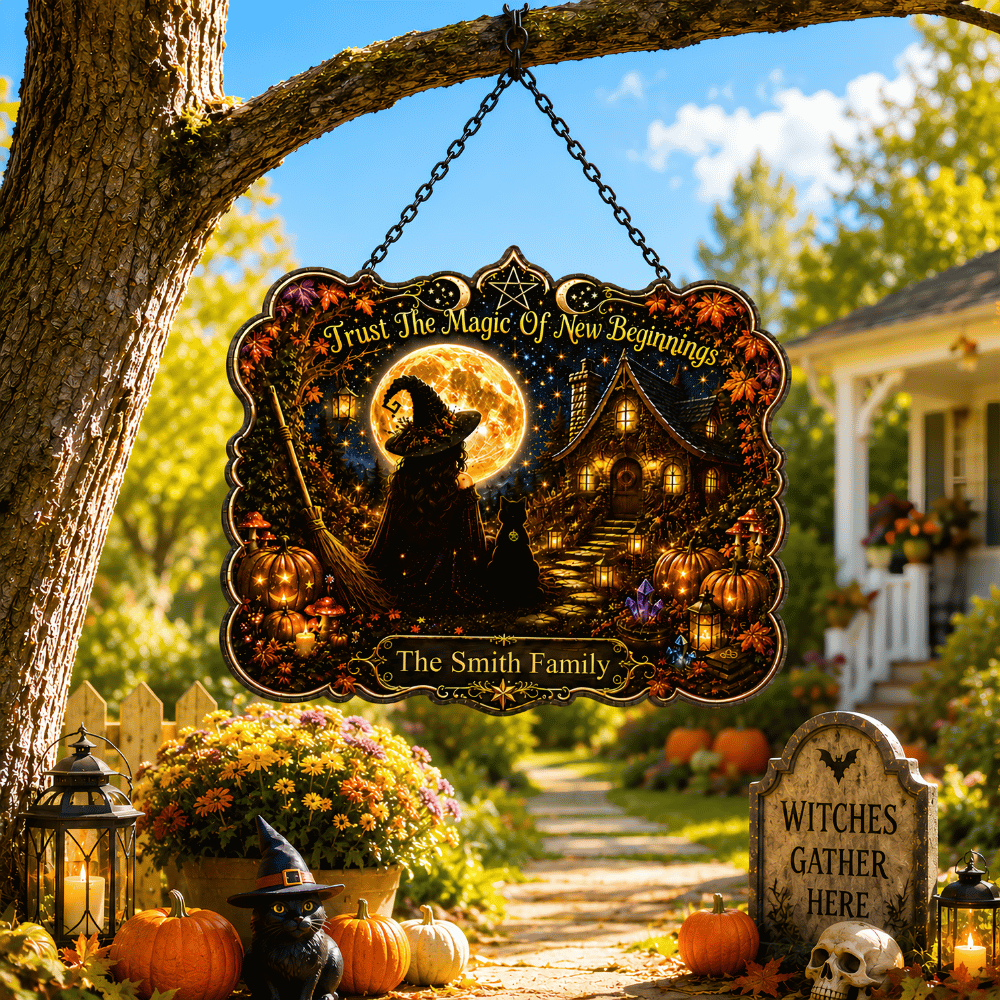 Trust The Magic Of New Beginnings - Personalized Custom Shaped Metal Sign-Myprintsy