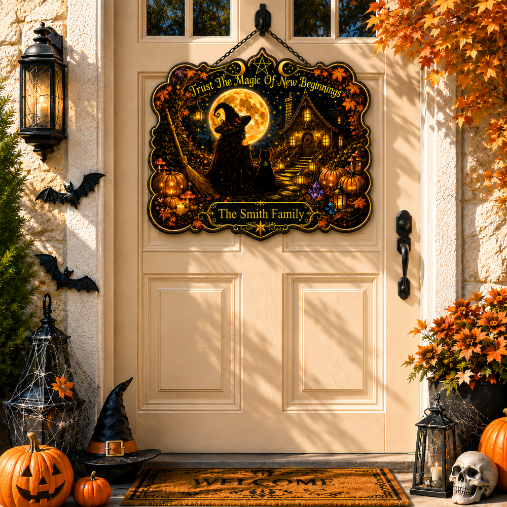 Trust The Magic Of New Beginnings - Personalized Custom Shaped Metal Sign-Myprintsy