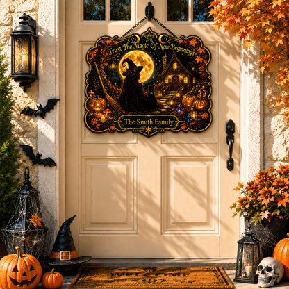 Trust The Magic Of New Beginnings - Personalized Custom Shaped Metal Sign-Myprintsy