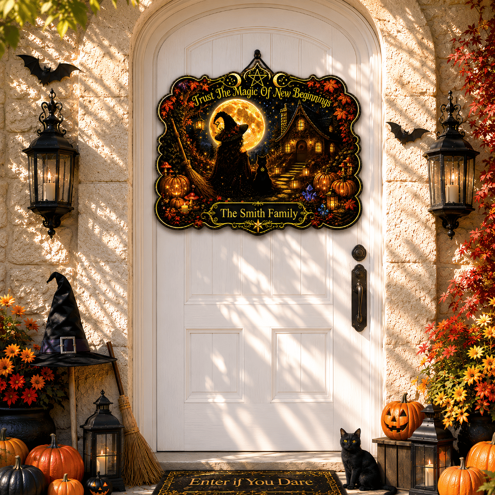 Trust The Magic Of New Beginnings - Personalized Custom Shaped Metal Sign-Myprintsy