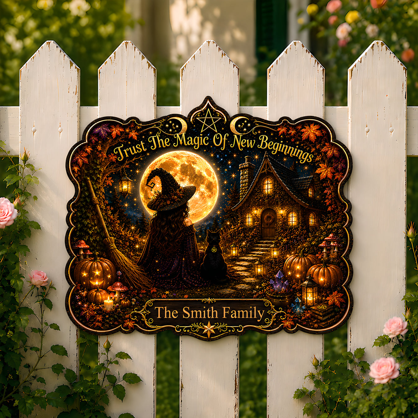 Trust The Magic Of New Beginnings - Personalized Custom Shaped Metal Sign-Myprintsy