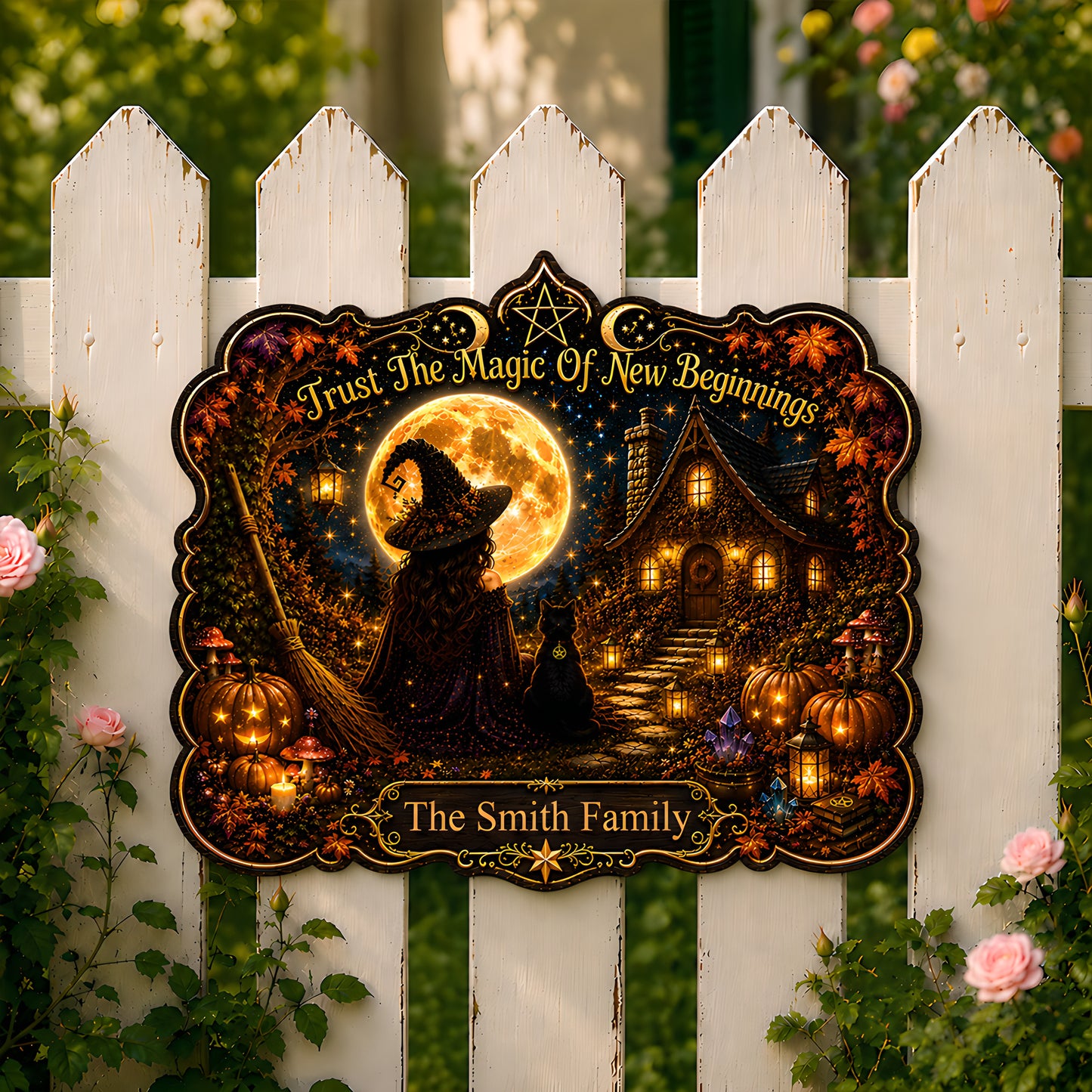 Trust The Magic Of New Beginnings - Personalized Custom Shaped Metal Sign-Myprintsy