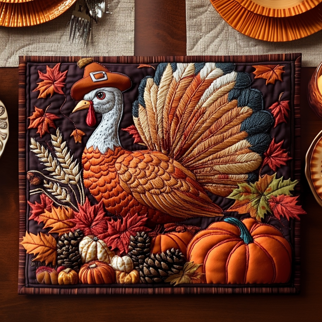 Turkey Blessing Quilted Placemat VTQ-Myprintsy