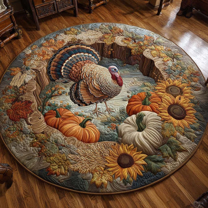 Turkey Harvest Quilted Round Mat VTQ-Myprintsy