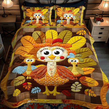 Turkey Playtime -Piece Quilted Bedding Set VTQ-Myprintsy