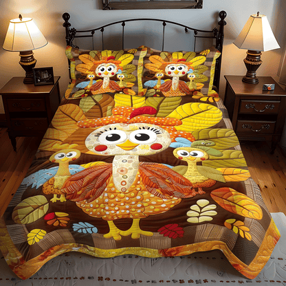 Turkey Playtime -Piece Quilted Bedding Set VTQ-Myprintsy