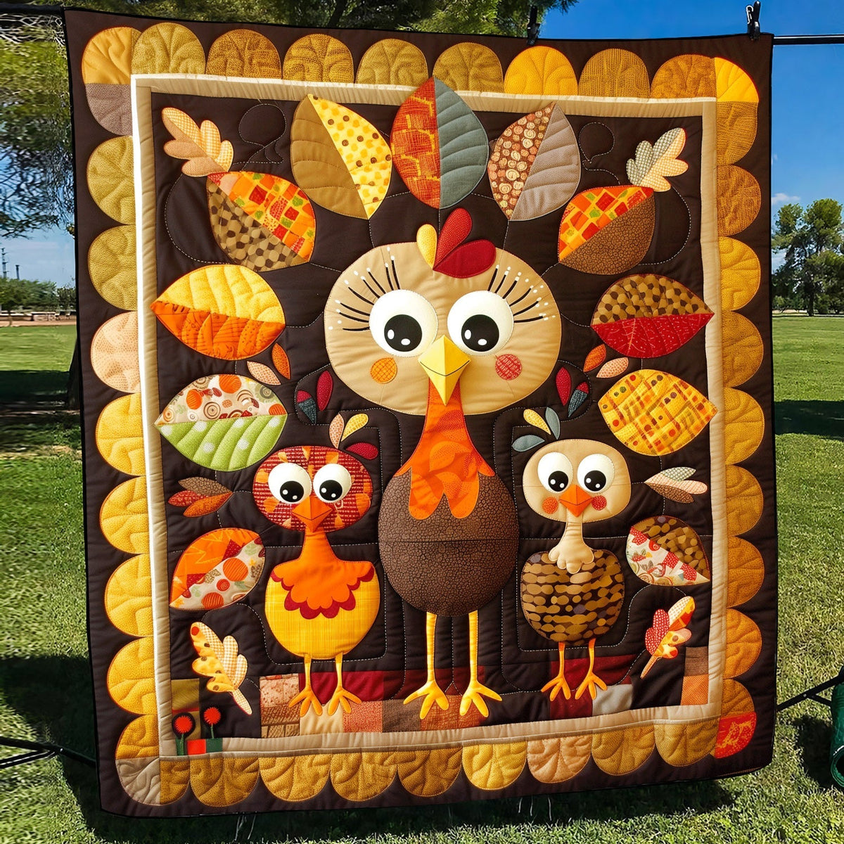 Turkey Time Quilted Blanket VTQ-Myprintsy