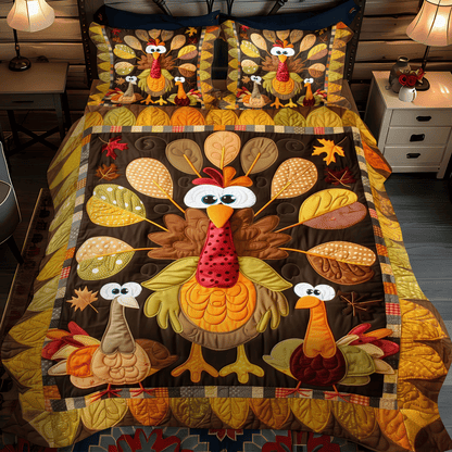 Turkey Togetherness -Piece Quilted Bedding Set VTQ-Myprintsy