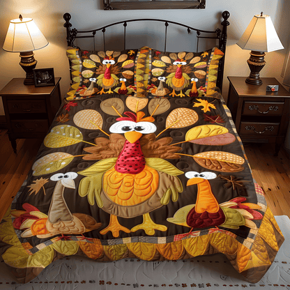 Turkey Togetherness -Piece Quilted Bedding Set VTQ-Myprintsy