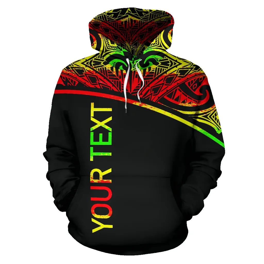 Turtle All Over Custom Personalised Hoodie - Polynesian Reggae Curve Style-Myprintsy