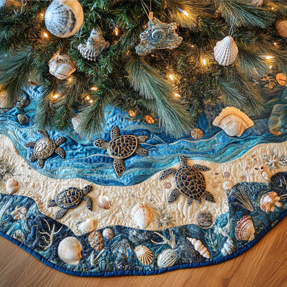 Turtle Christmas Quilted Tree Skirt VT-Myprintsy