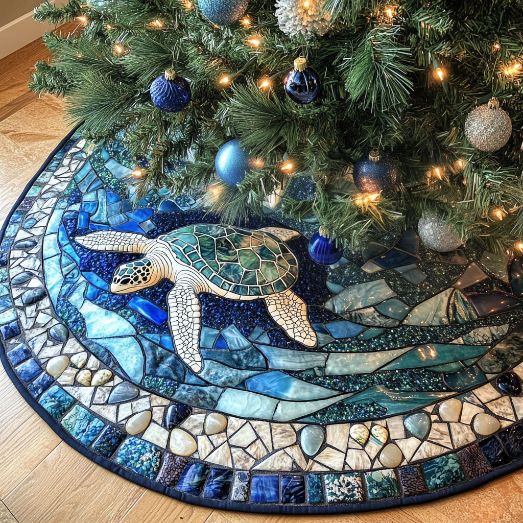 Turtle Christmas Quilted Tree Skirt VT-Myprintsy