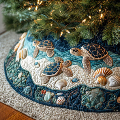 Turtle Christmas Quilted Tree Skirt VT-Myprintsy