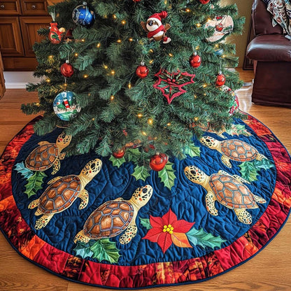 Turtles Journey Christmas Quilted Tree Skirt VTQ-Myprintsy