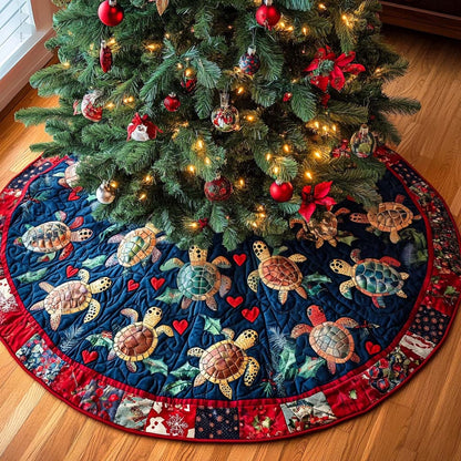 Turtles Joy Christmas Quilted Tree Skirt-Myprintsy