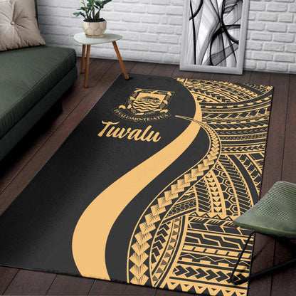 Tuvalu Area Rug - Gold Polynesian Tentacle Tribal Pattern-Myprintsy