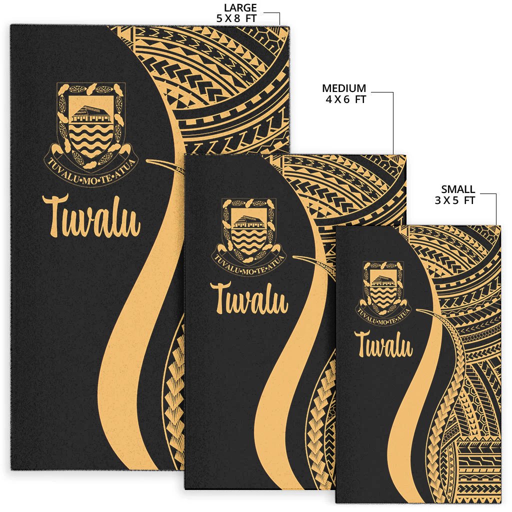 Tuvalu Area Rug - Gold Polynesian Tentacle Tribal Pattern-Myprintsy
